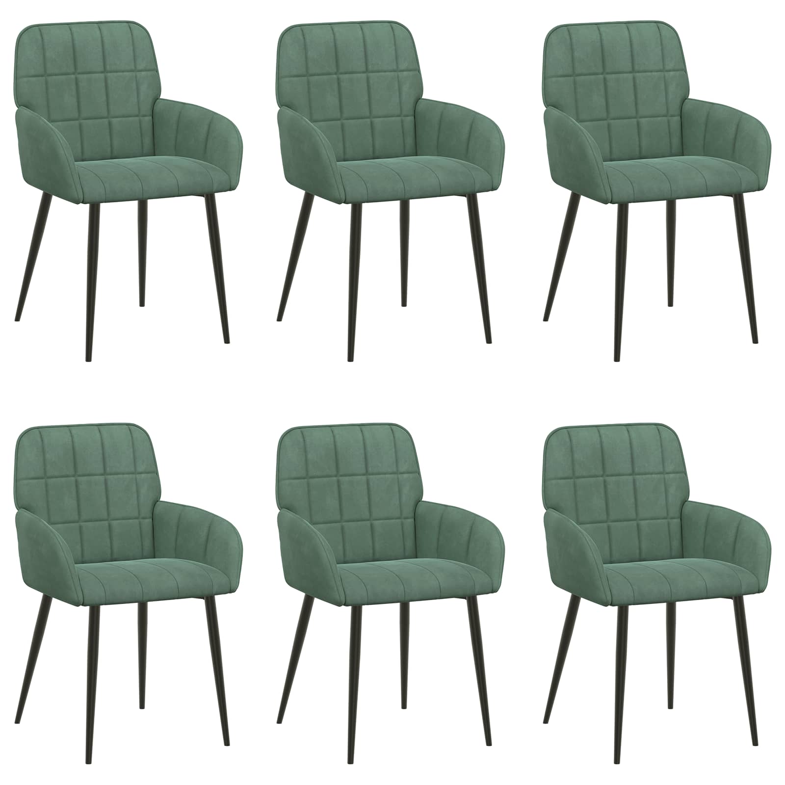 Valgomojo kėdės 6 pcs Aksomas Jūrinė žalia 56,5 x 50 x 86 cm