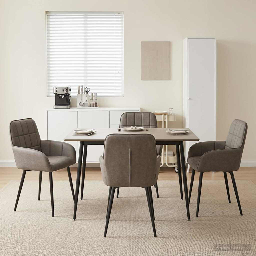 Valgomojo kėdės 4 pcs Dirbtinė oda Pilka 56,5 x 50 x 86 cm