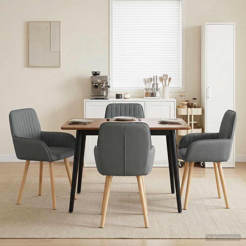 Valgomojo kėdės 4 pcs Audinys Tamsiai pilka 56,5 x 50 x 87,5 cm