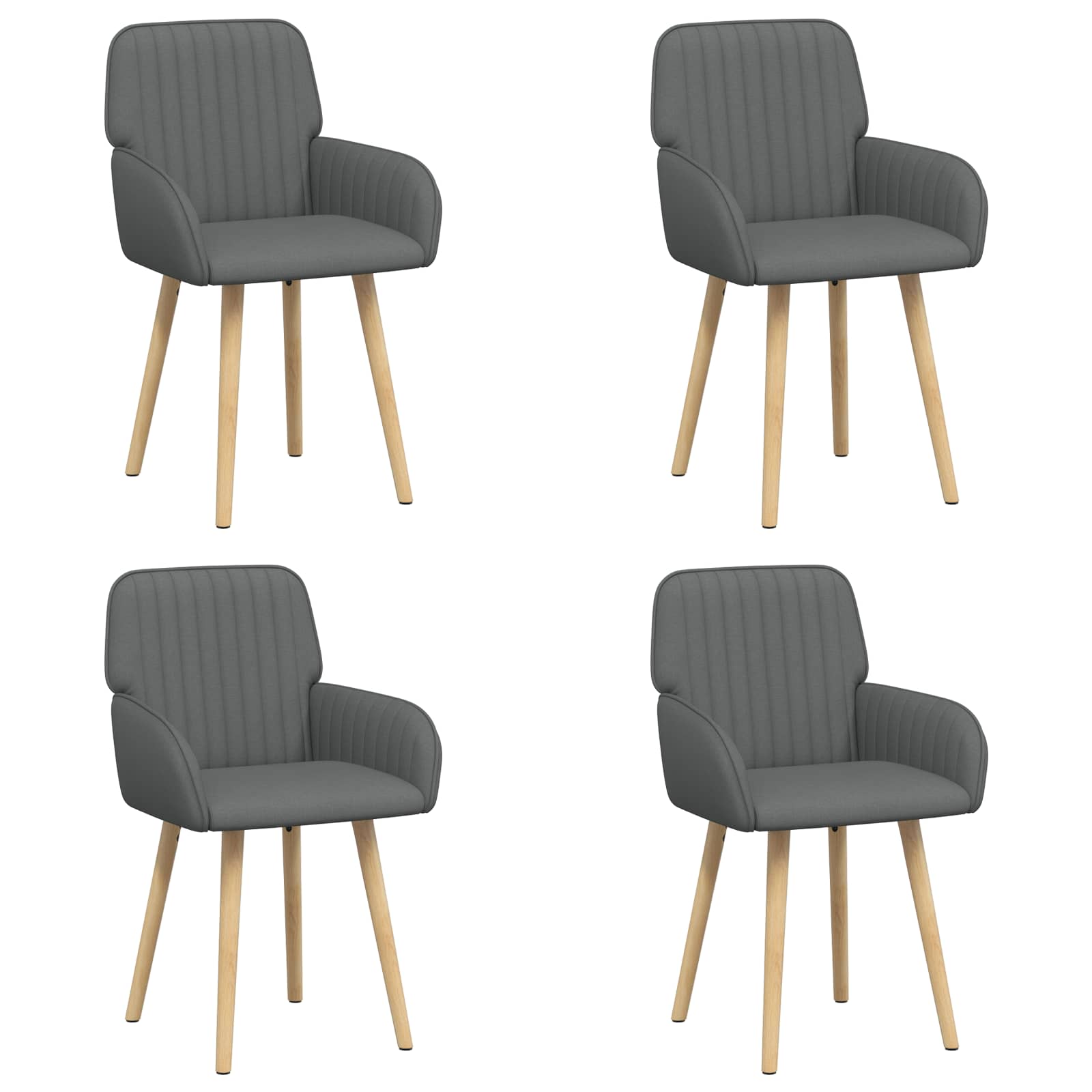 Valgomojo kėdės 4 pcs Audinys Tamsiai pilka 56,5 x 50 x 87,5 cm