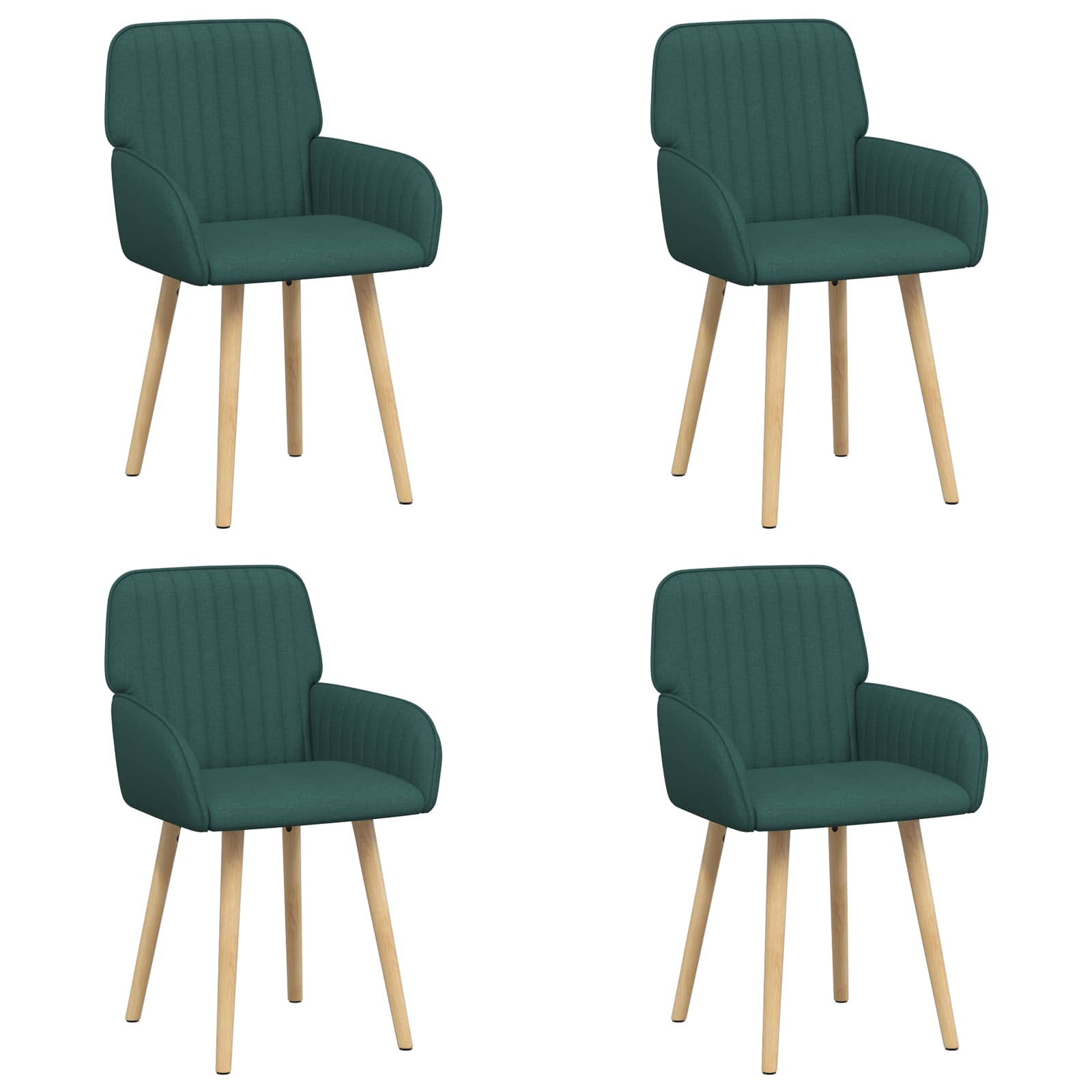 Valgomojo kėdės 4 pcs Audinys Tamsiai žalia 56,5 x 50 x 87,5 cm