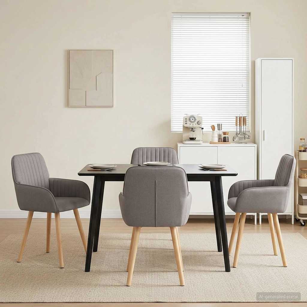 Valgomojo kėdės 4 pcs Audinys Taupe 56,5 x 50 x 87,5 cm