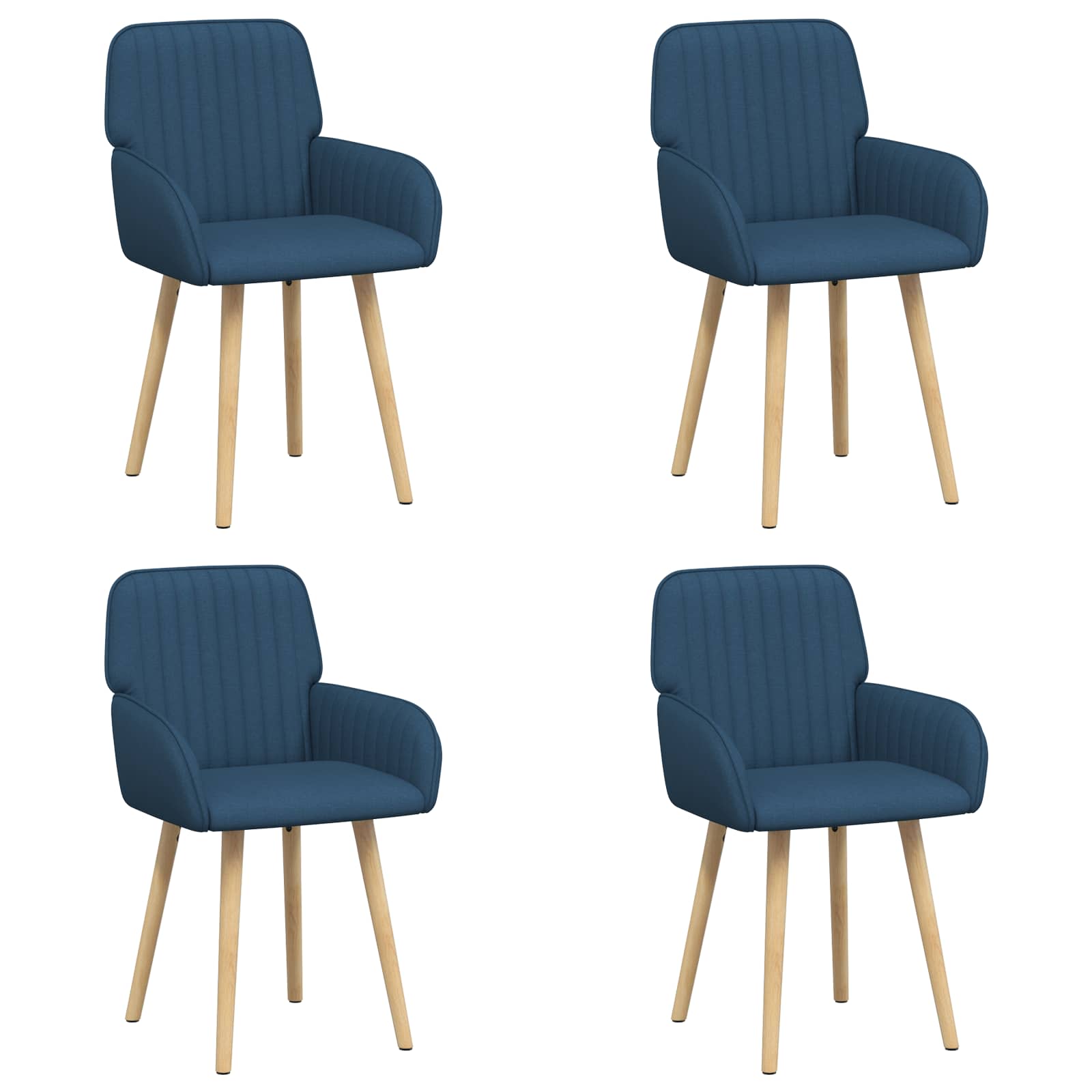 Valgomojo kėdės 4 pcs Audinys Mėlyna 56,5 x 50 x 87,5 cm
