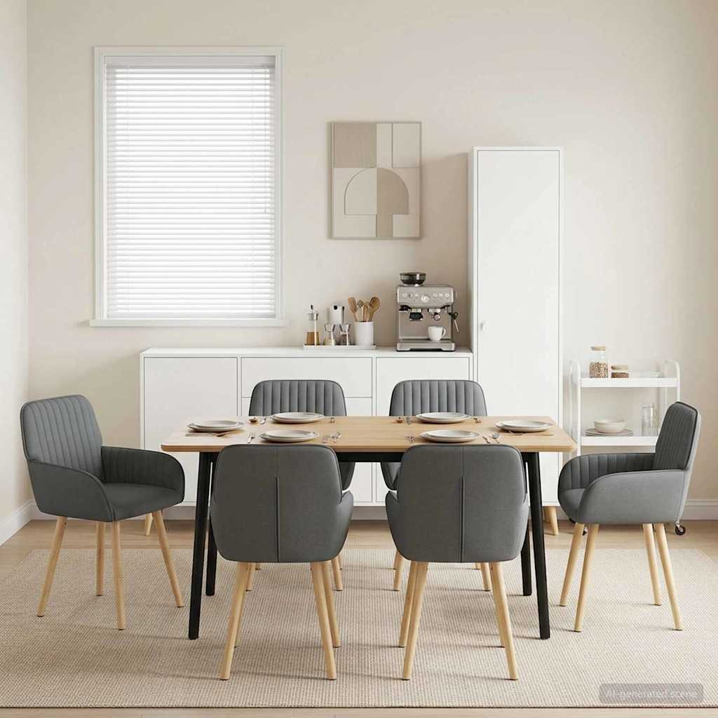 Valgomojo kėdės 6 pcs Audinys Tamsiai pilka 56,5 x 50 x 87,5 cm