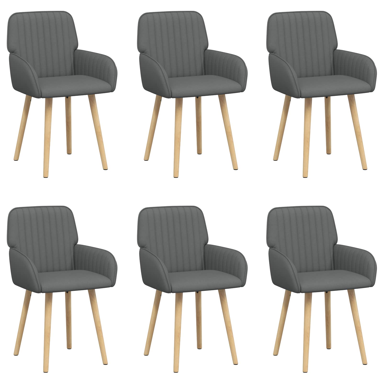 Valgomojo kėdės 6 pcs Audinys Tamsiai pilka 56,5 x 50 x 87,5 cm