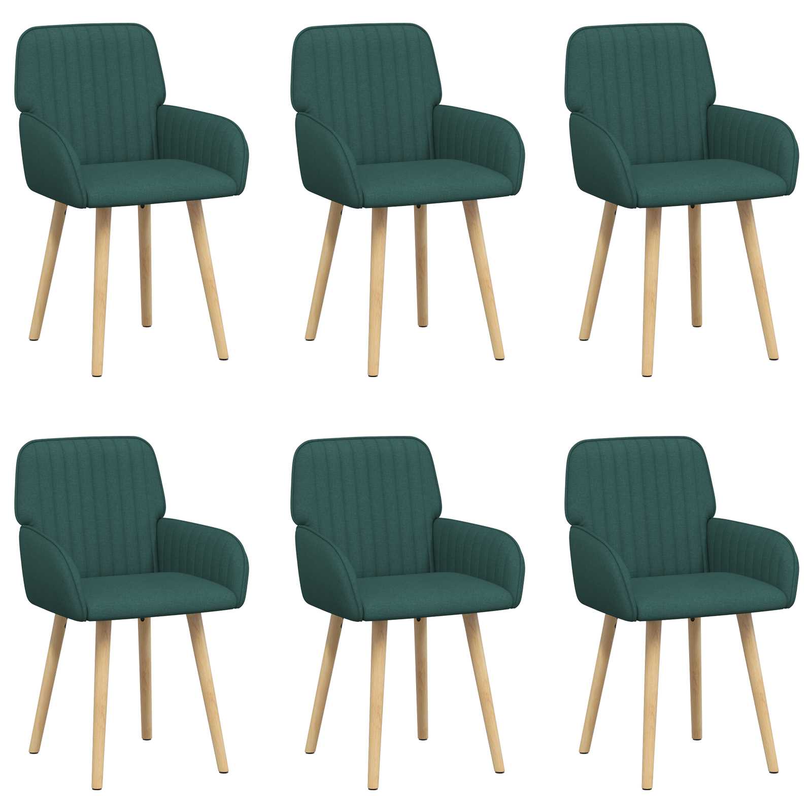 Valgomojo kėdės 6 pcs Audinys Tamsiai žalia 56,5 x 50 x 87,5 cm