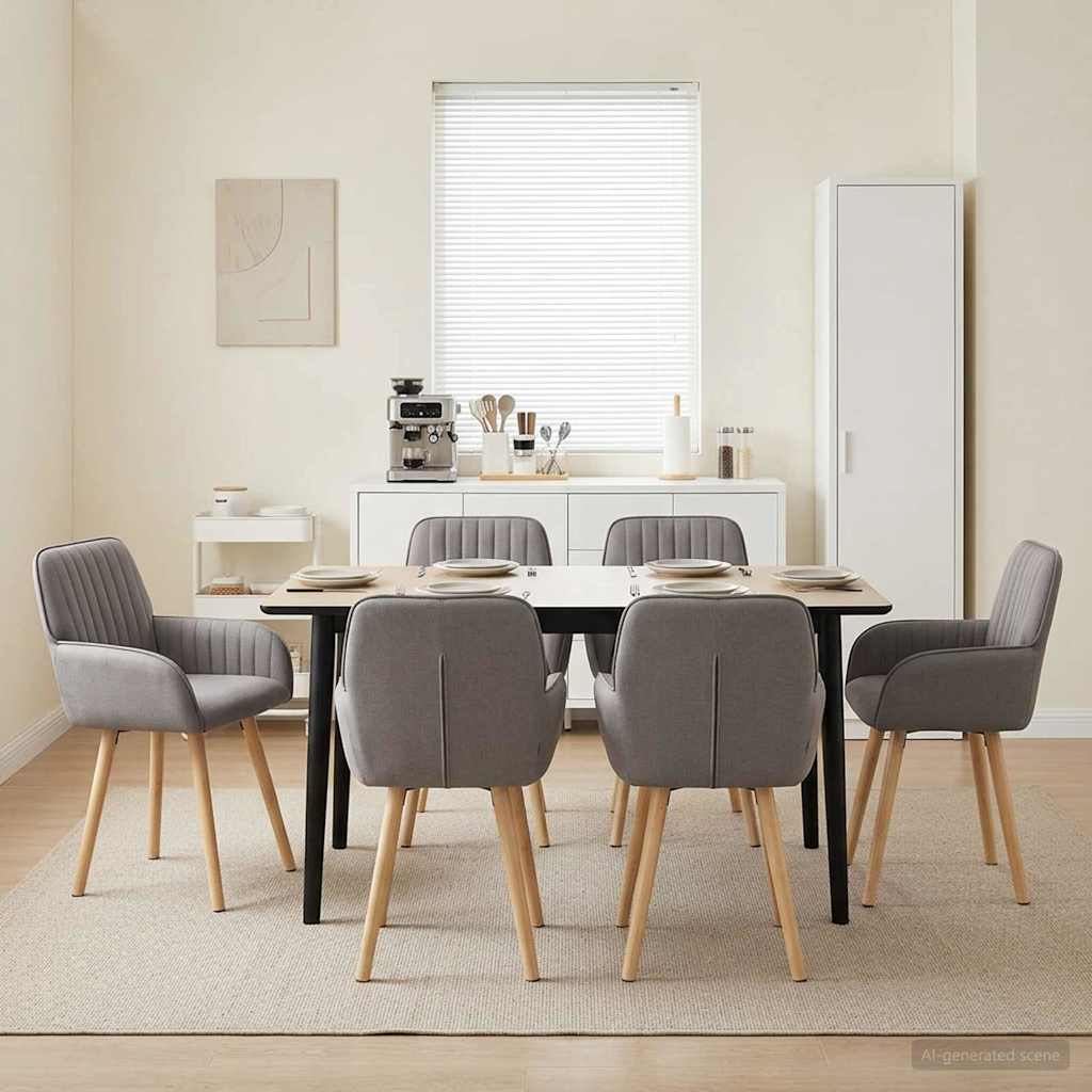 Valgomojo kėdės 6 pcs Audinys Taupe 56,5 x 50 x 87,5 cm