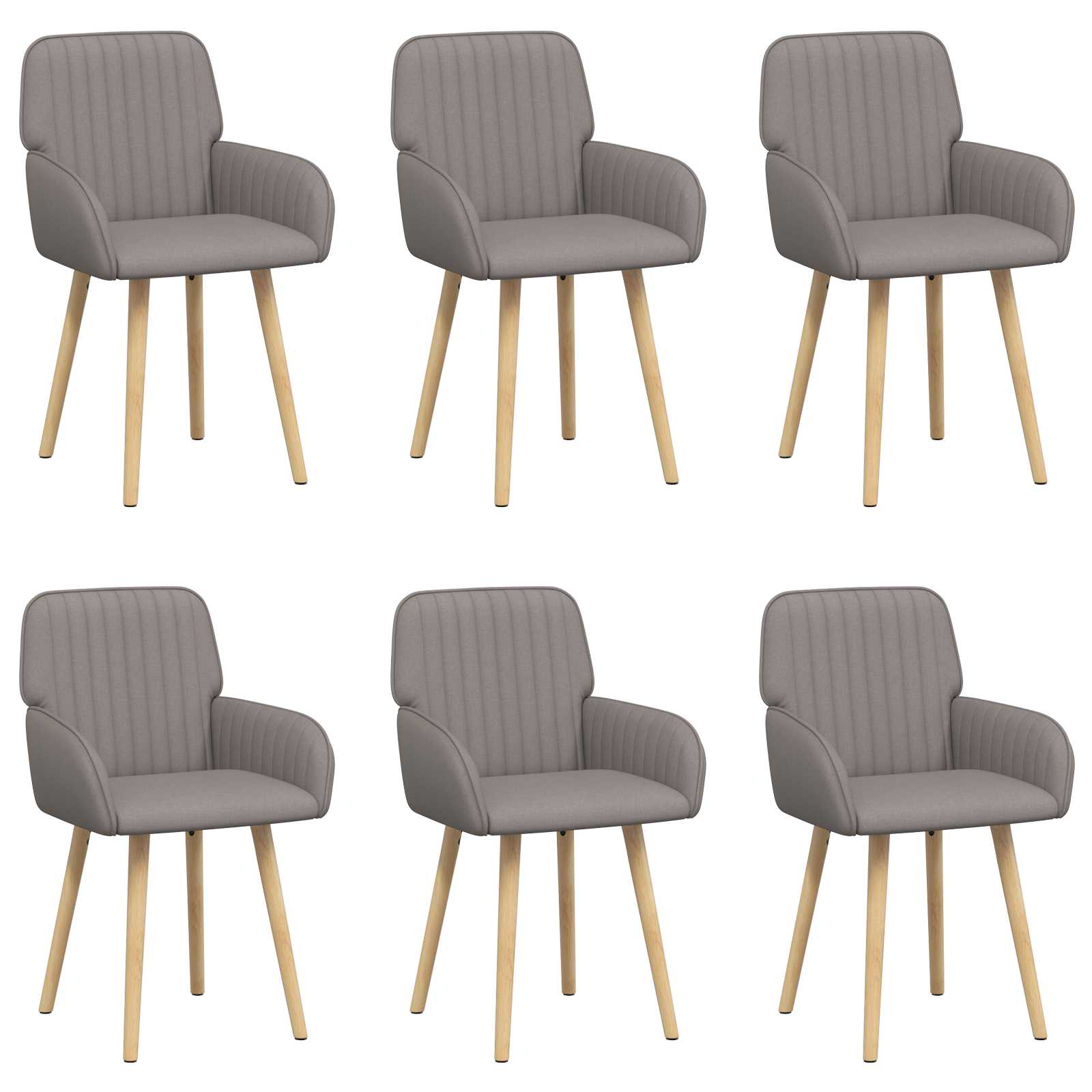 Valgomojo kėdės 6 pcs Audinys Taupe 56,5 x 50 x 87,5 cm