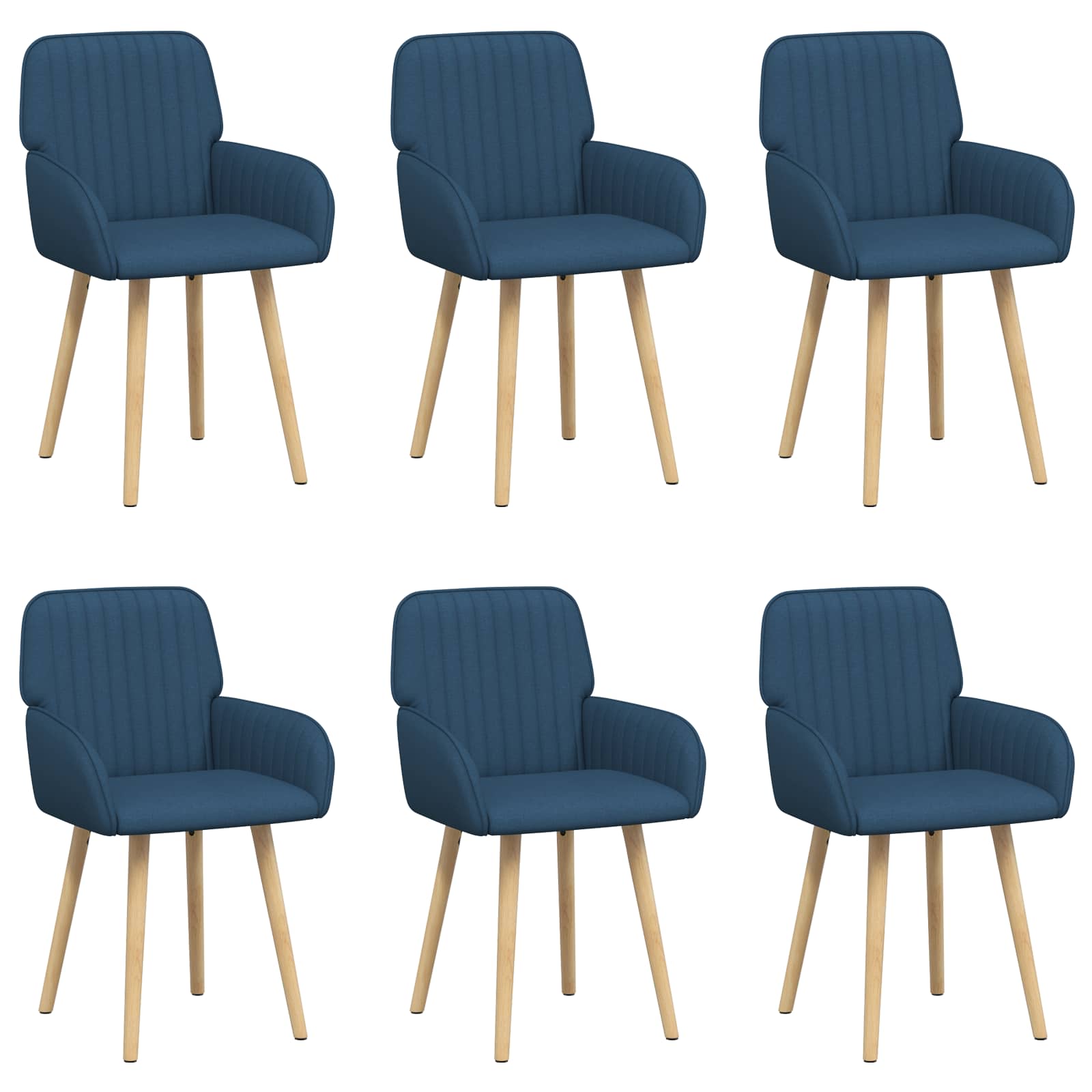 Valgomojo kėdės 6 pcs Audinys Mėlyna 56,5 x 50 x 87,5 cm