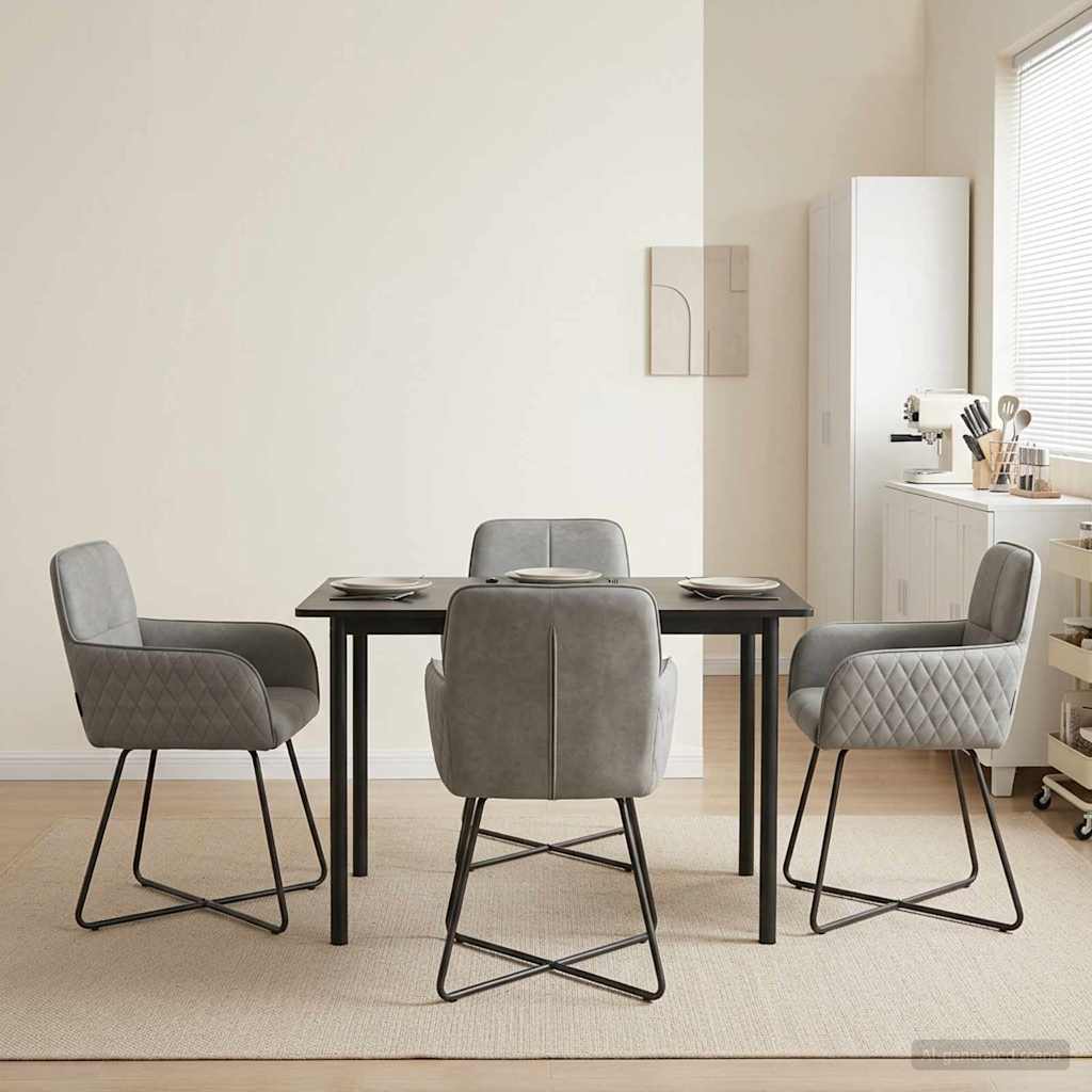 Valgomojo kėdės 4 pcs Aksomas Šviesiai pilka 59 x 56,5 x 86 cm