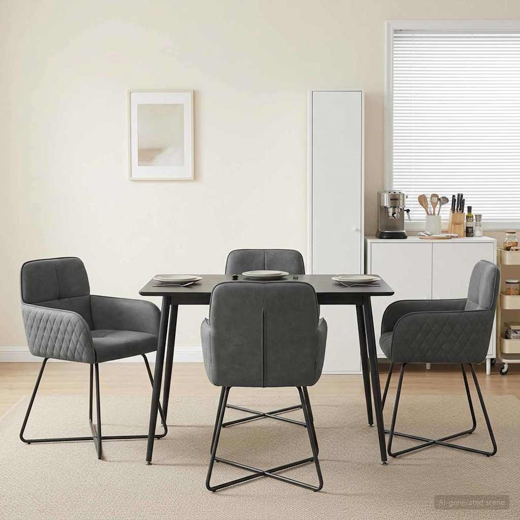 Valgomojo kėdės 4 pcs Aksomas Tamsiai pilka 59 x 56,5 x 86 cm