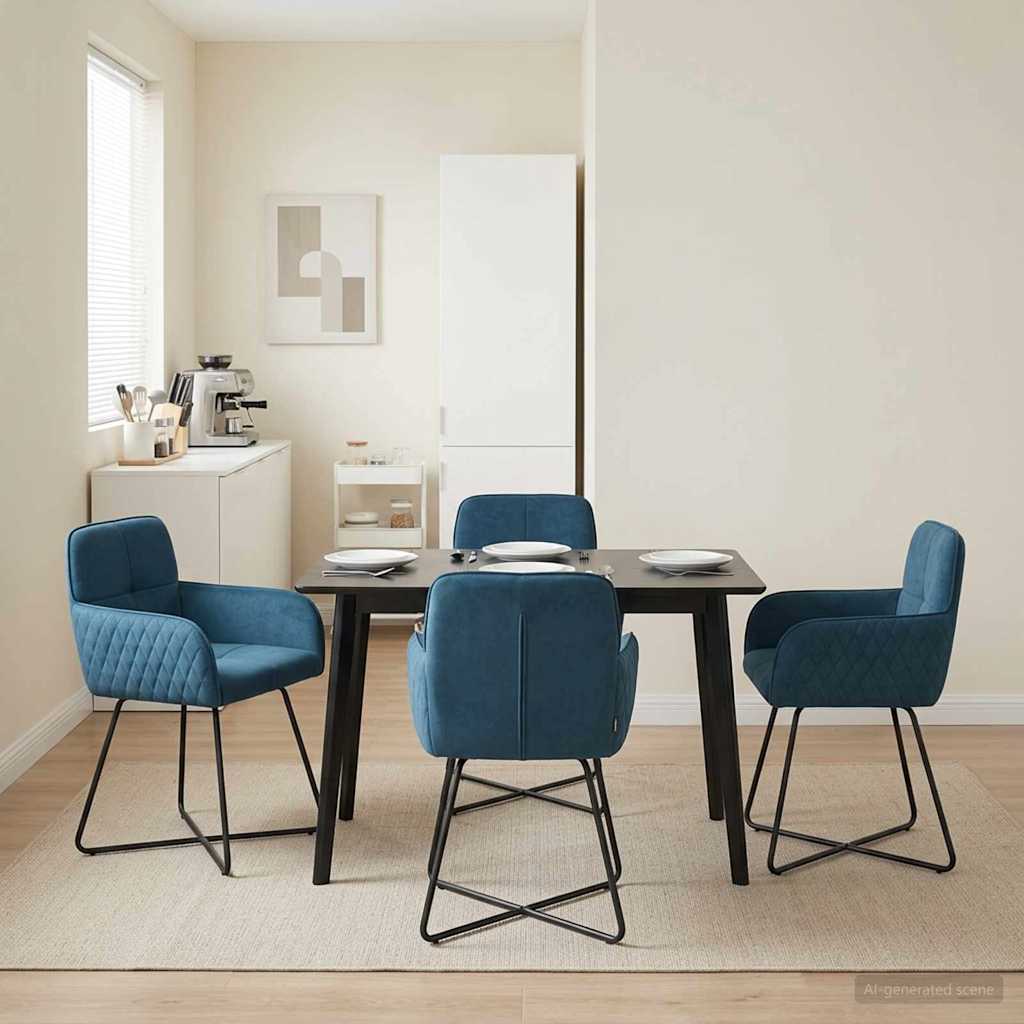 Valgomojo kėdės 4 pcs Aksomas Mėlyna 59 x 56,5 x 86 cm