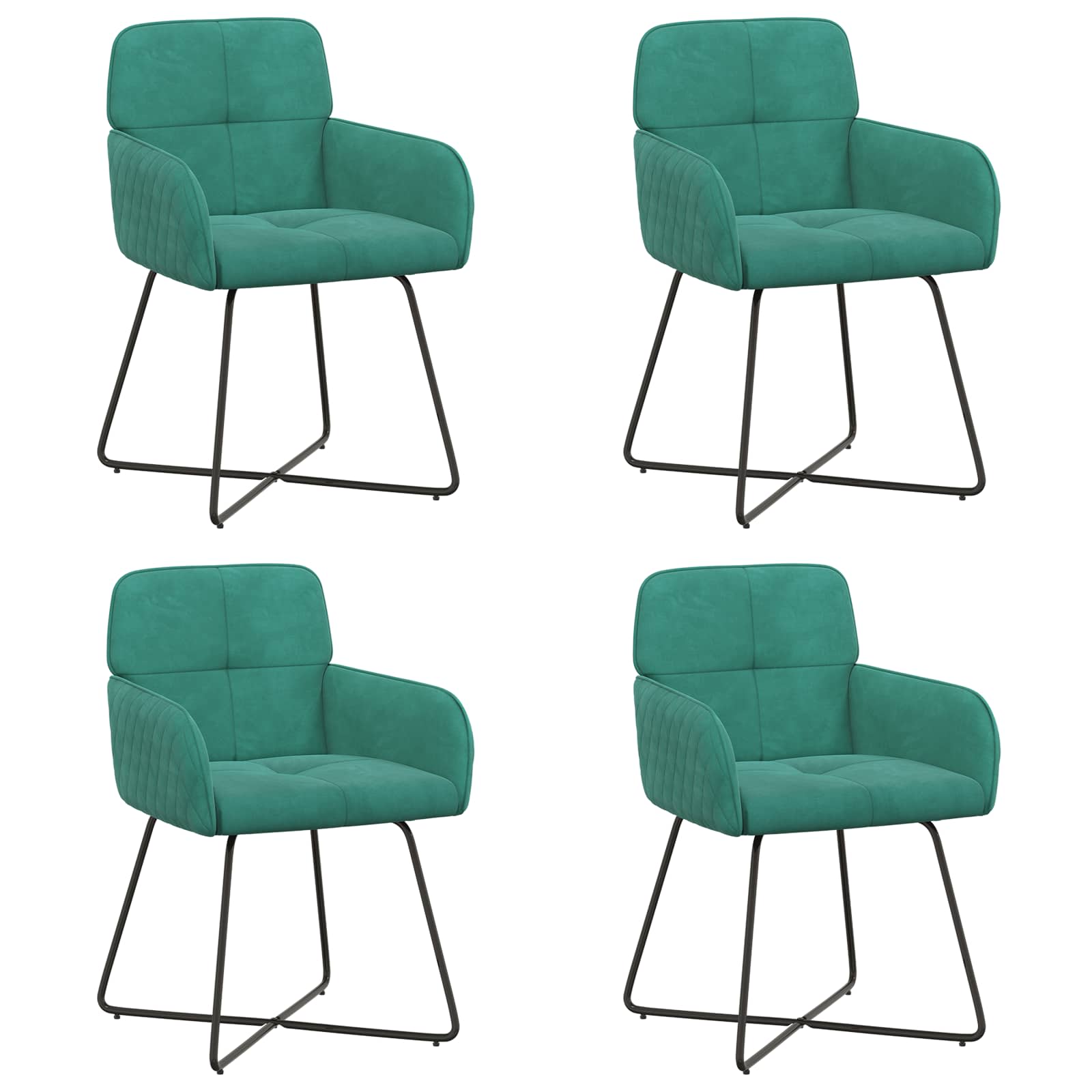 Valgomojo kėdės 4 pcs Aksomas Turkio 59 x 56,5 x 86 cm