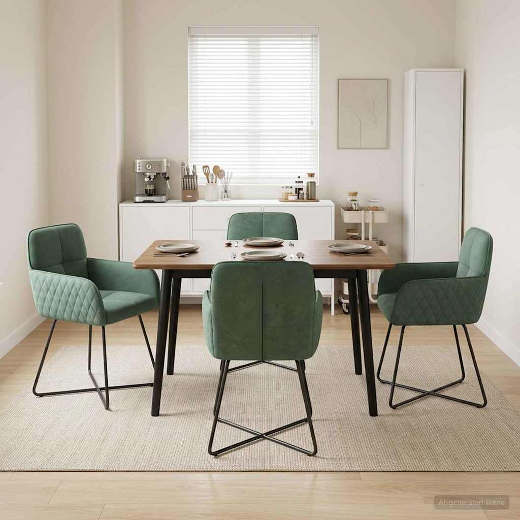 Valgomojo kėdės 4 pcs Aksomas Jūrinė žalia 59 x 56,5 x 86 cm