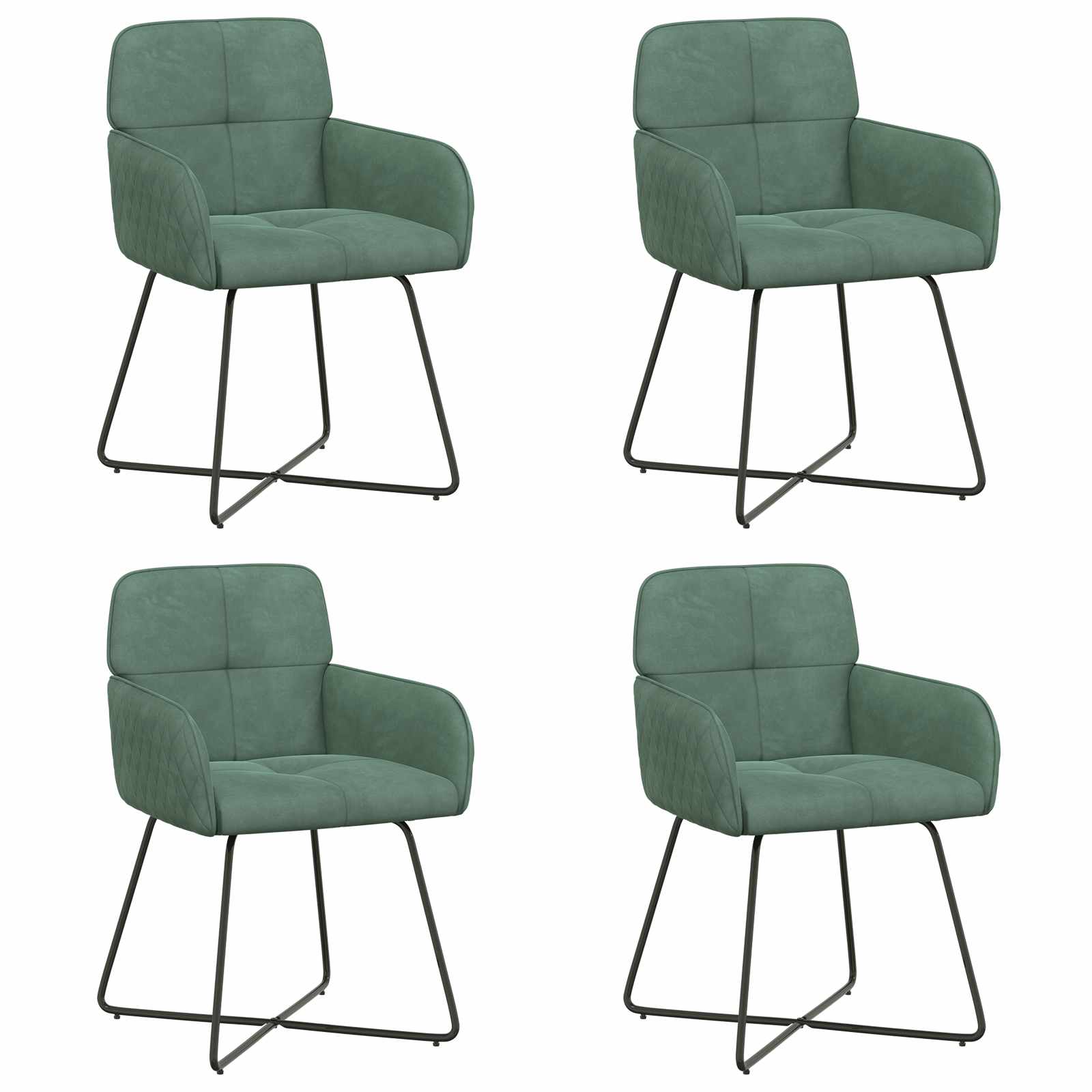 Valgomojo kėdės 4 pcs Aksomas Jūrinė žalia 59 x 56,5 x 86 cm