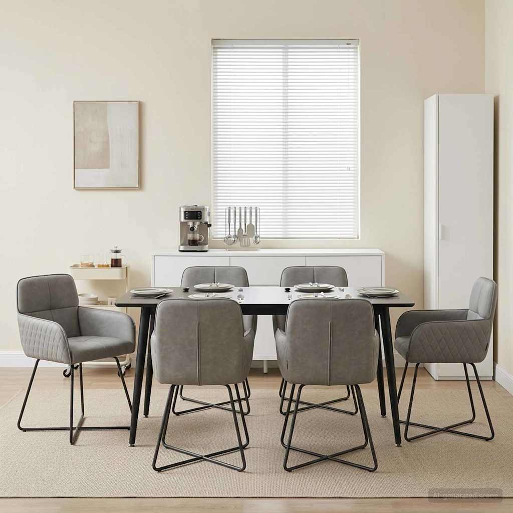 Valgomojo kėdės 6 pcs Aksomas Šviesiai pilka 59 x 56,5 x 86 cm