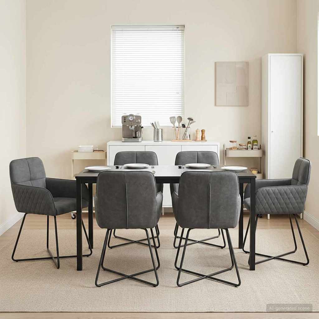 Valgomojo kėdės 6 pcs Aksomas Tamsiai pilka 59 x 56,5 x 86 cm