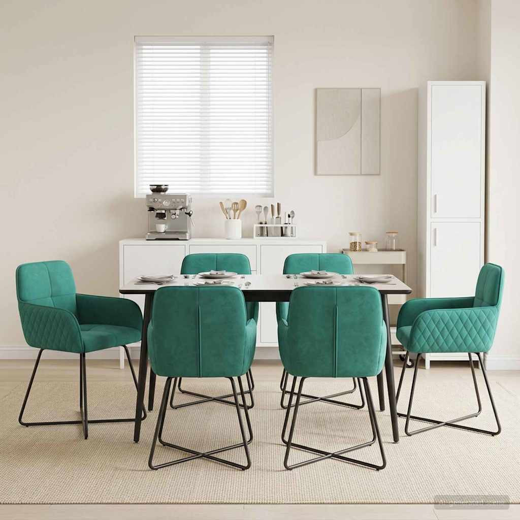 Valgomojo kėdės 6 pcs Aksomas Turkio 59 x 56,5 x 86 cm
