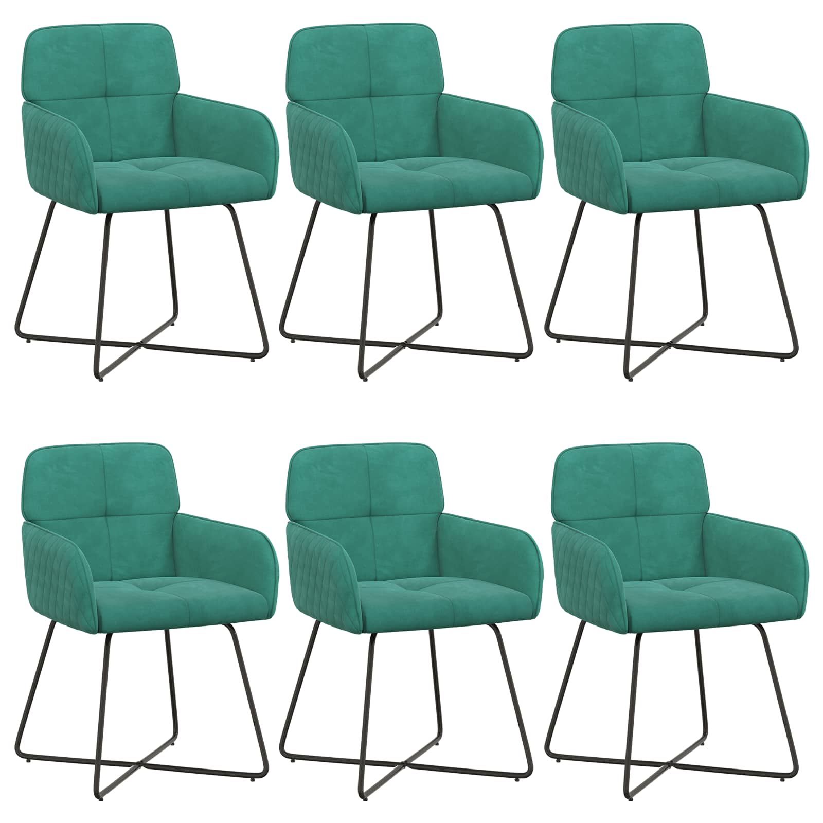 Valgomojo kėdės 6 pcs Aksomas Turkio 59 x 56,5 x 86 cm