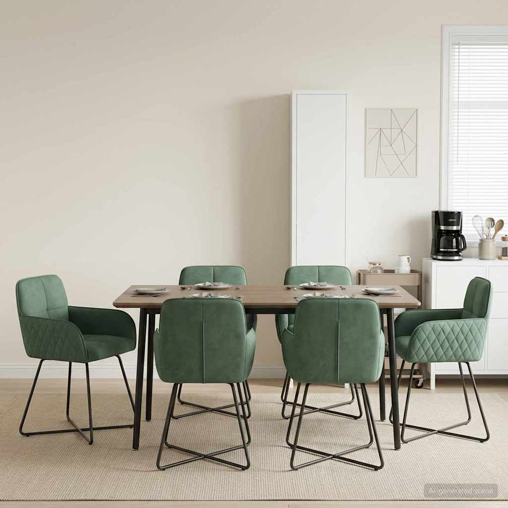 Valgomojo kėdės 6 pcs Aksomas Jūrinė žalia 59 x 56,5 x 86 cm
