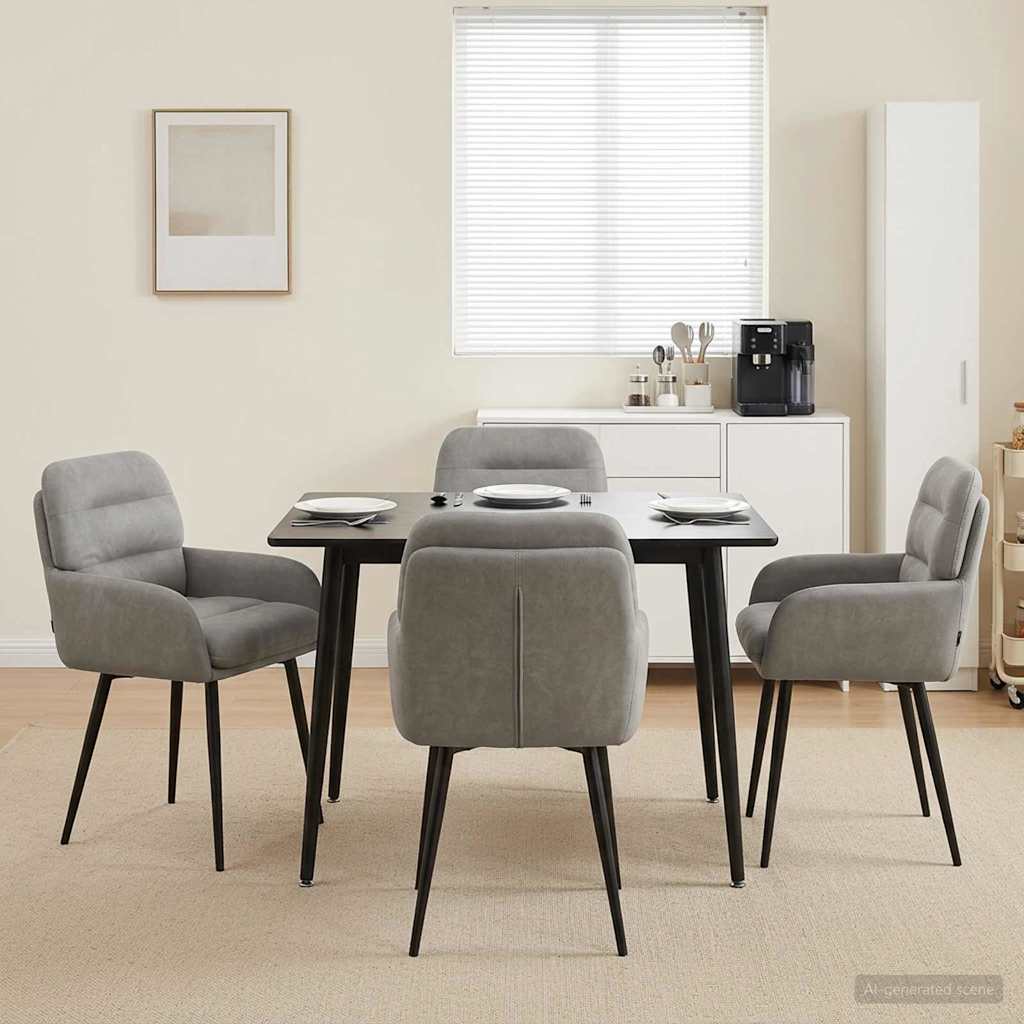Valgomojo kėdės 4 pcs Aksomas Šviesiai pilka 59 x 59,5 x 90 cm