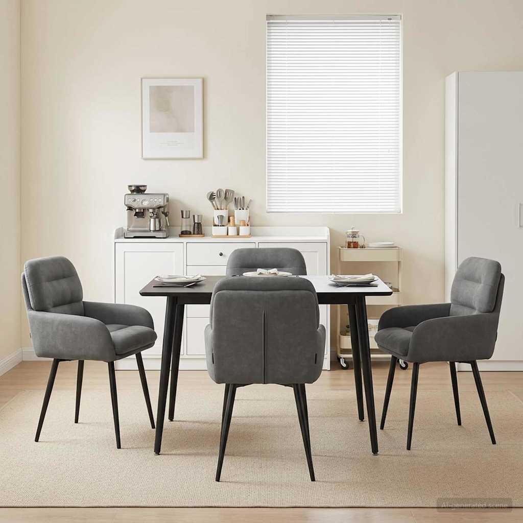 Valgomojo kėdės 4 pcs Aksomas Tamsiai pilka 59 x 59,5 x 90 cm