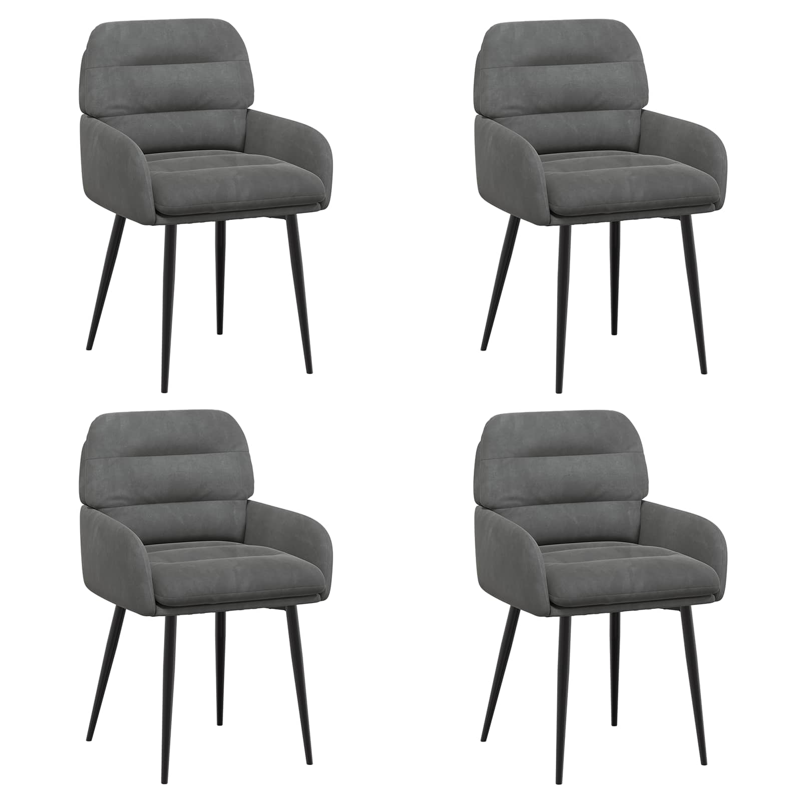 Valgomojo kėdės 4 pcs Aksomas Tamsiai pilka 59 x 59,5 x 90 cm