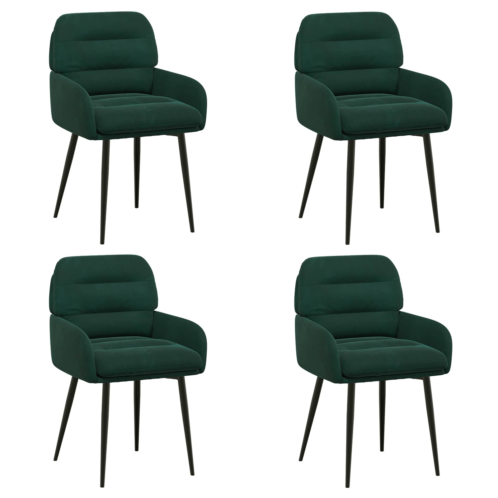 Valgomojo kėdės 4 pcs Aksomas Tamsiai žalia 59 x 59,5 x 90 cm