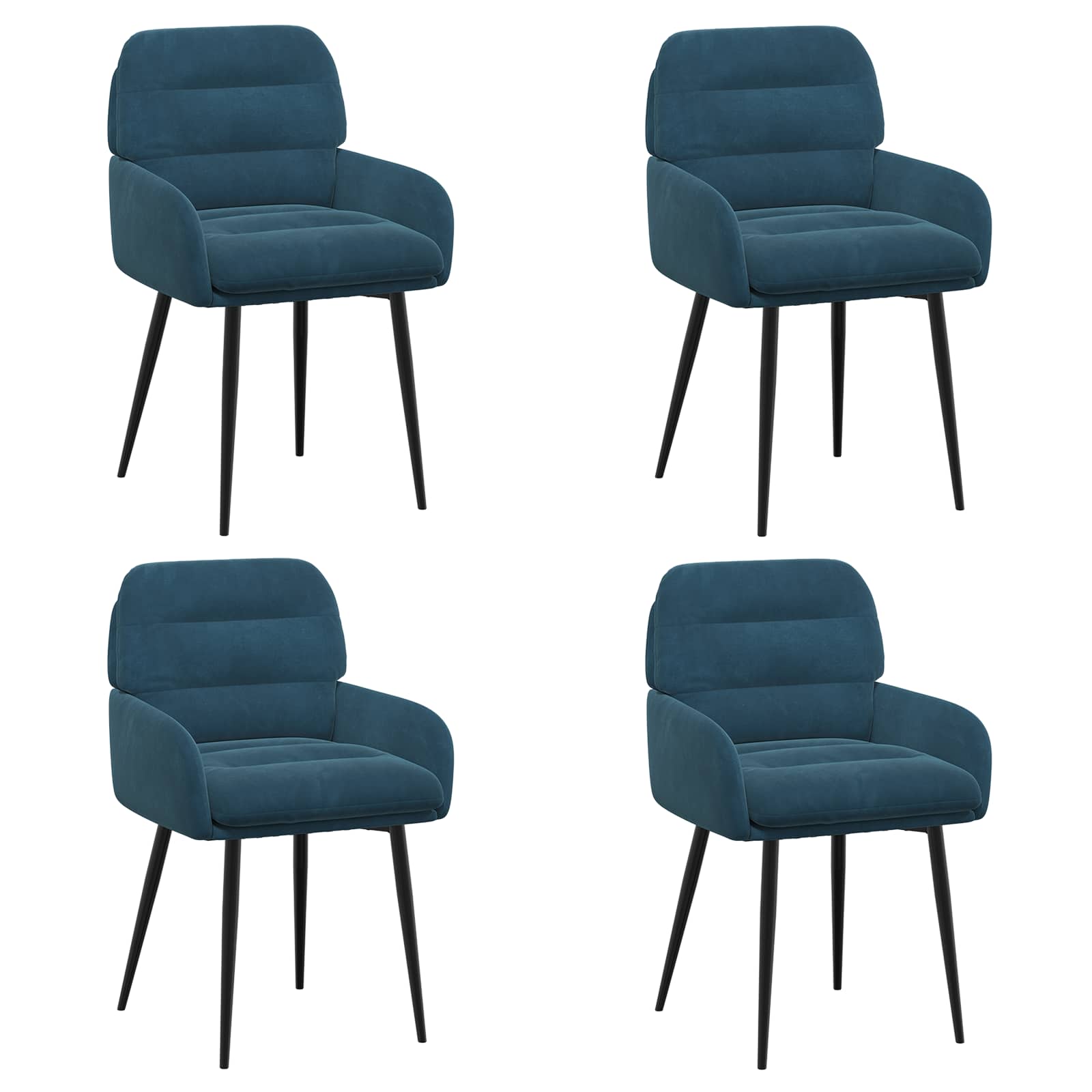 Valgomojo kėdės 4 pcs Aksomas Mėlyna 59 x 59,5 x 90 cm