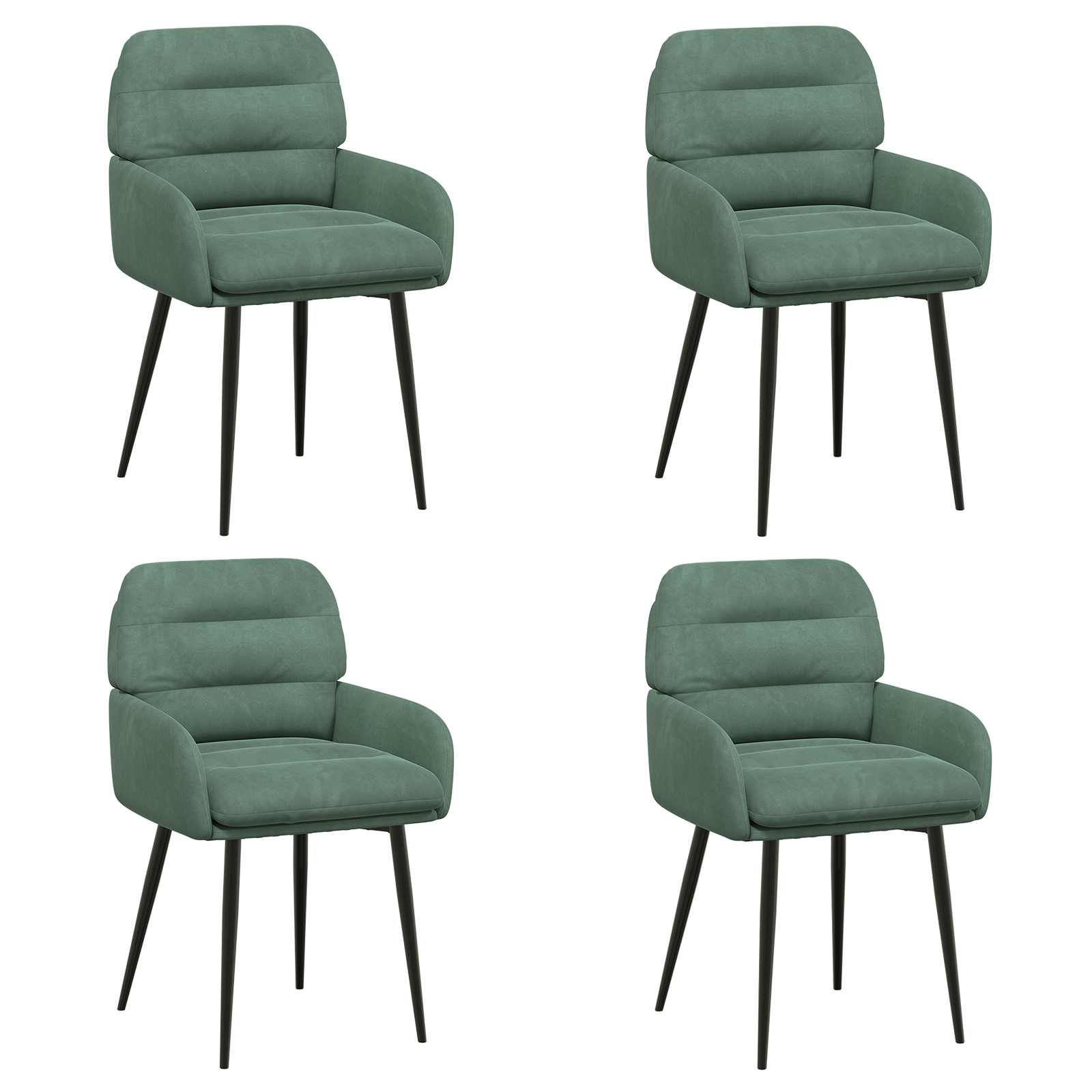 Valgomojo kėdės 4 pcs Aksomas Jūrinė žalia 59 x 59,5 x 90 cm