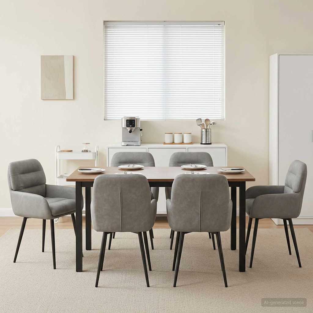 Valgomojo kėdės 6 pcs Aksomas Šviesiai pilka 59 x 59,5 x 90 cm