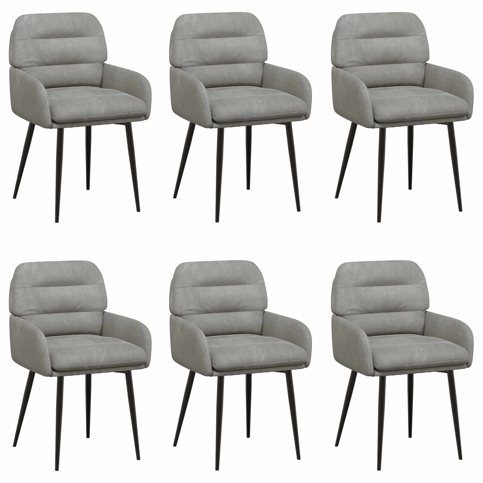 Valgomojo kėdės 6 pcs Aksomas Šviesiai pilka 59 x 59,5 x 90 cm