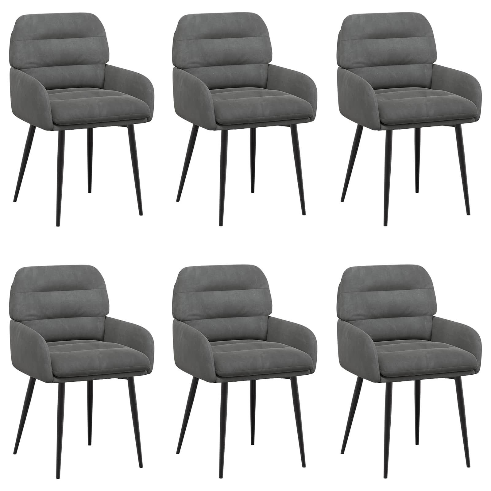 Valgomojo kėdės 6 pcs Aksomas Tamsiai pilka 59 x 59,5 x 90 cm