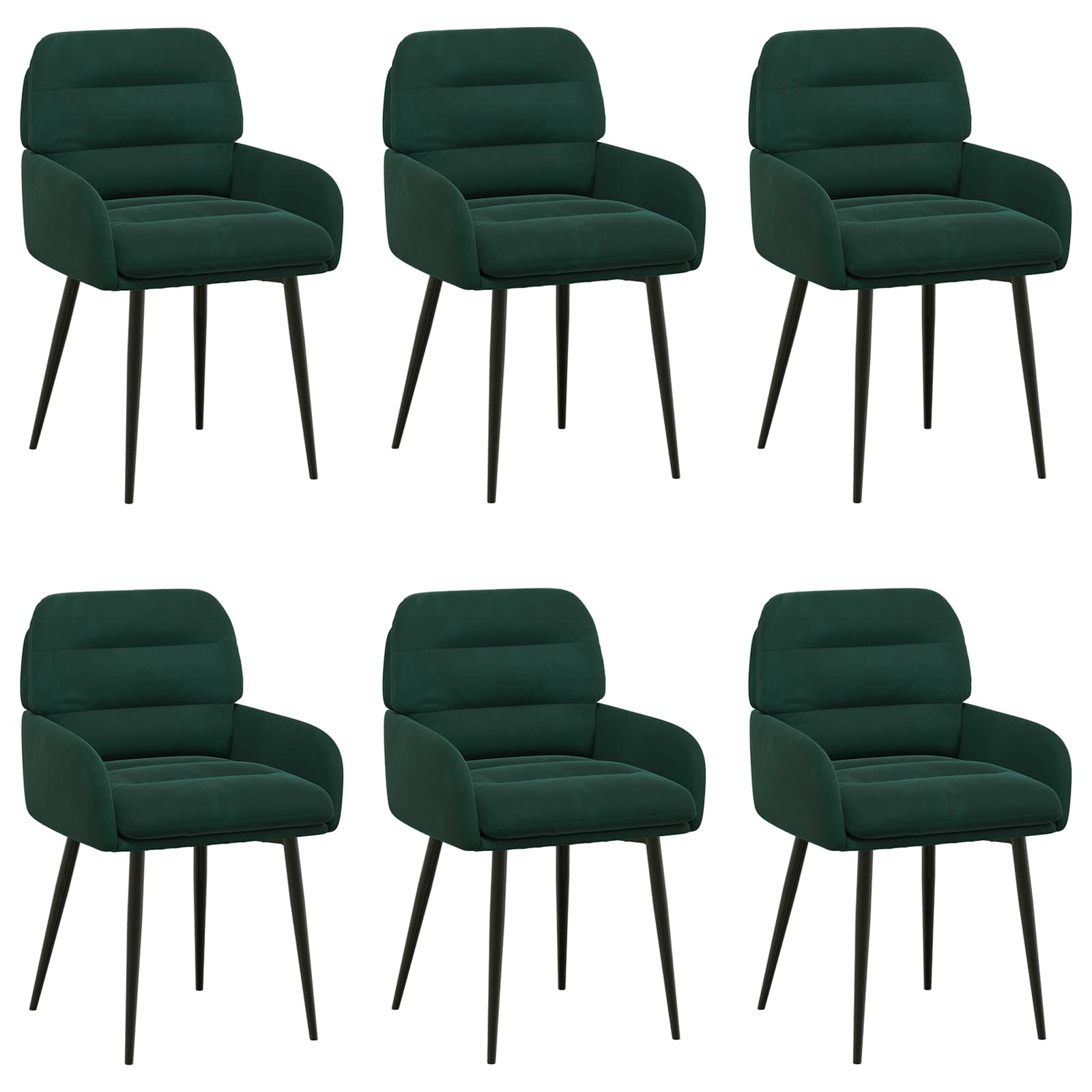 Valgomojo kėdės 6 pcs Aksomas Tamsiai žalia 59 x 59,5 x 90 cm