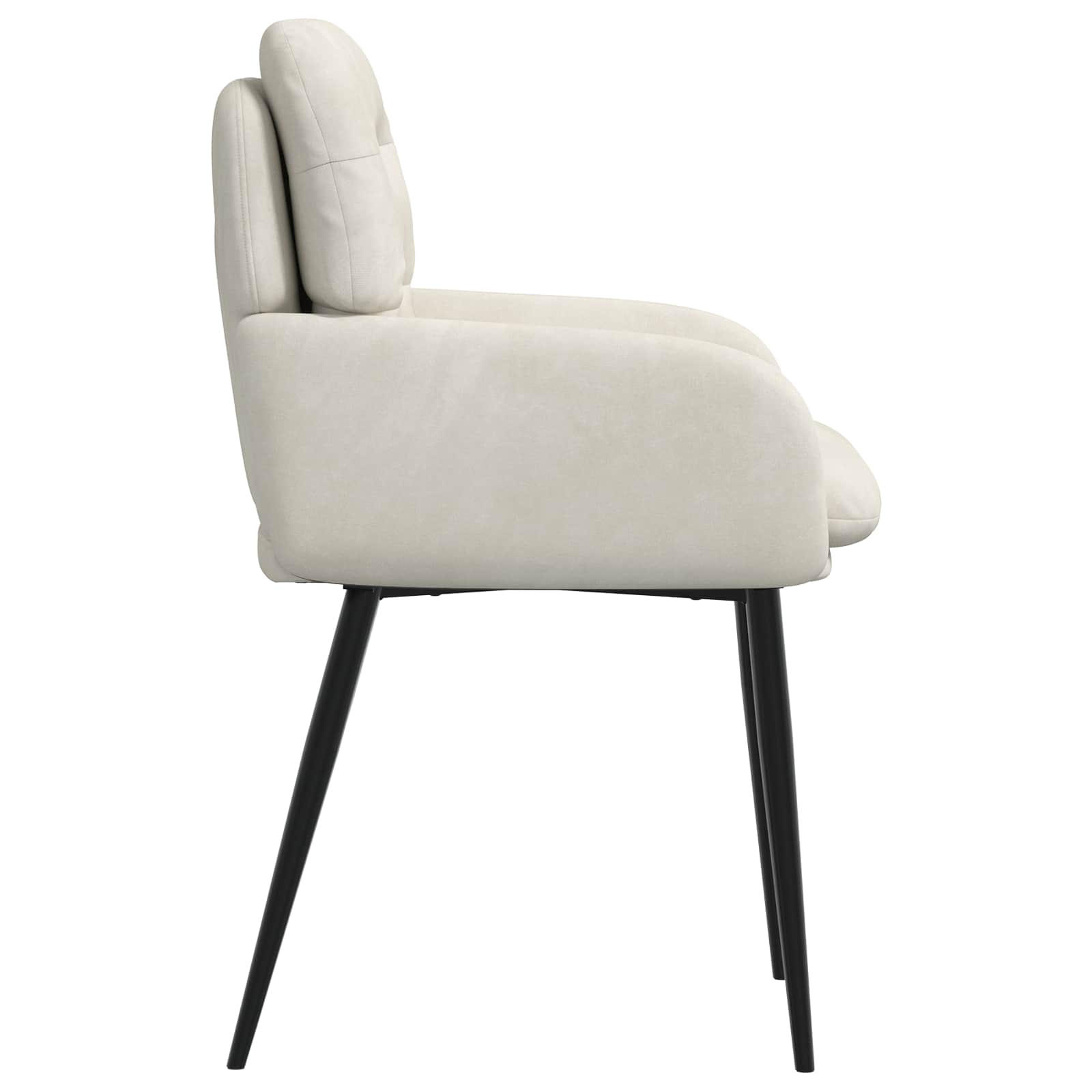 Valgomojo kėdės 6 pcs Aksomas Kreminė 59 x 59,5 x 90 cm
