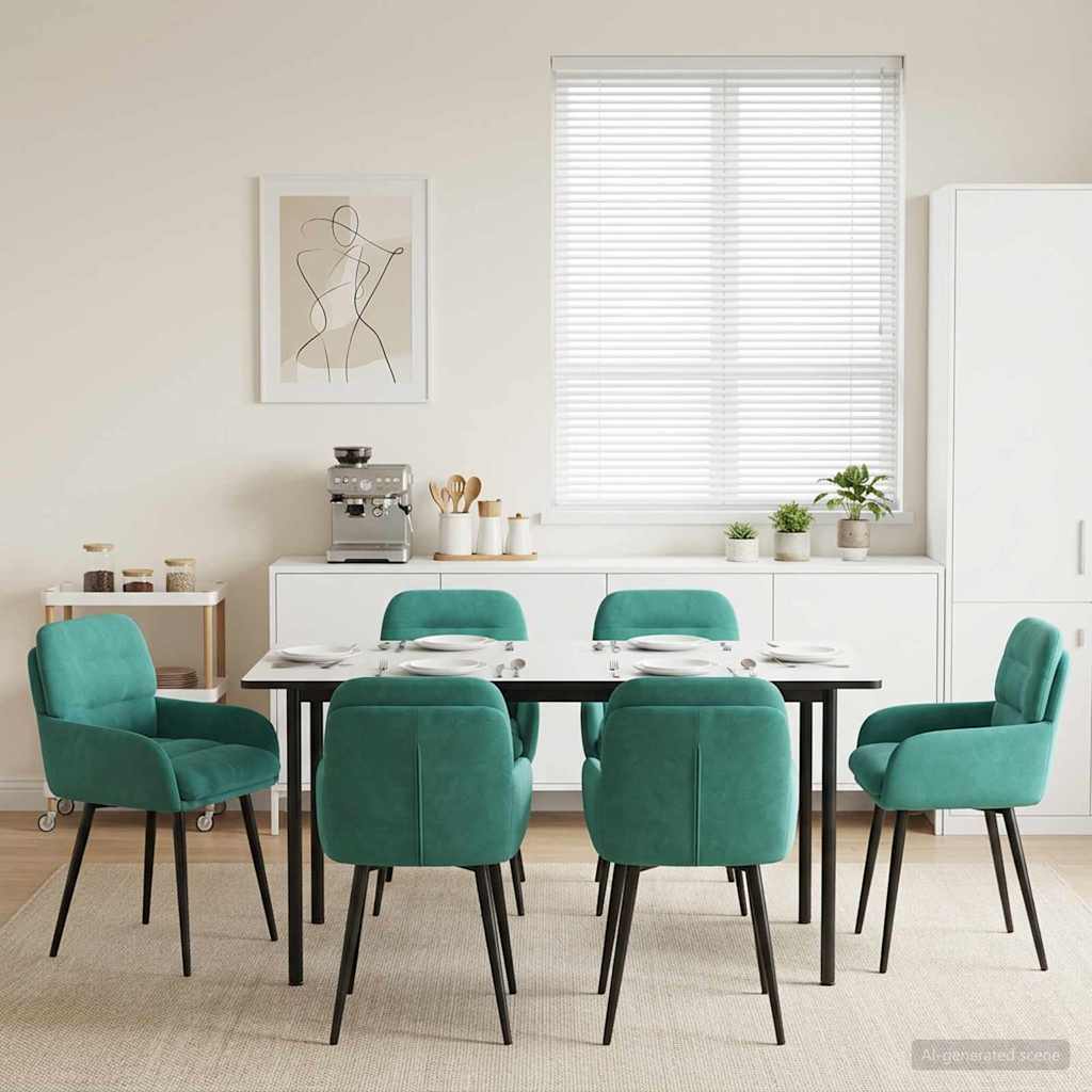 Valgomojo kėdės 6 pcs Aksomas Turkio 59 x 59,5 x 90 cm