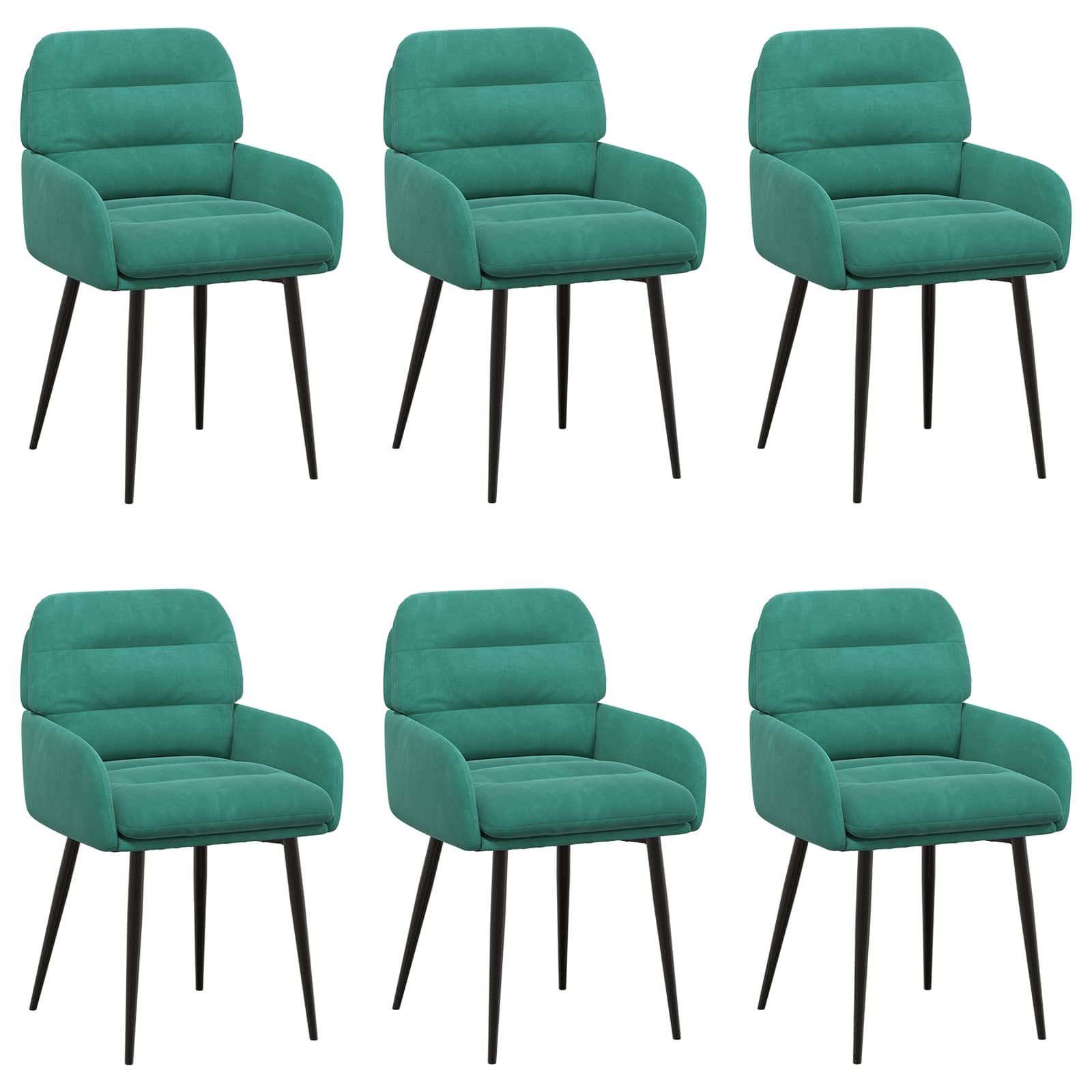 Valgomojo kėdės 6 pcs Aksomas Turkio 59 x 59,5 x 90 cm