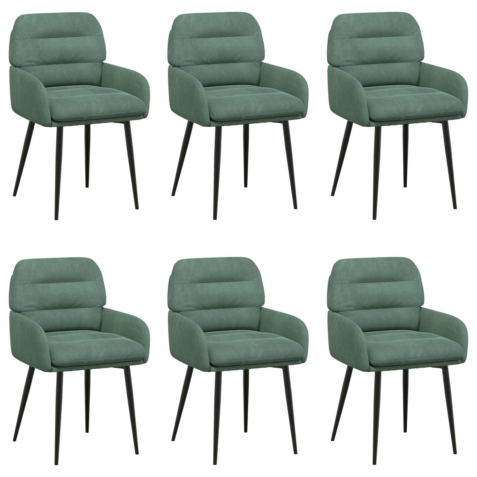 Valgomojo kėdės 6 pcs Aksomas Jūrinė žalia 59 x 59,5 x 90 cm