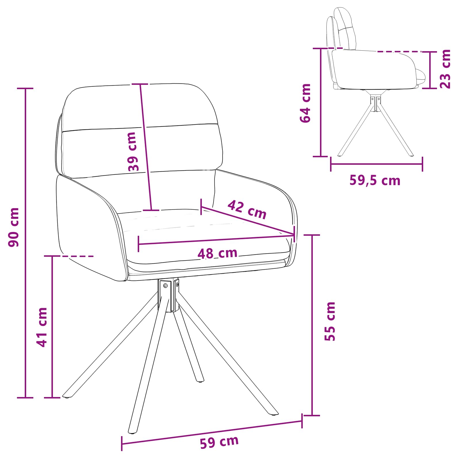 Sukamos valgomojo kėdės 4 pcs Dirbtinė oda Balta
