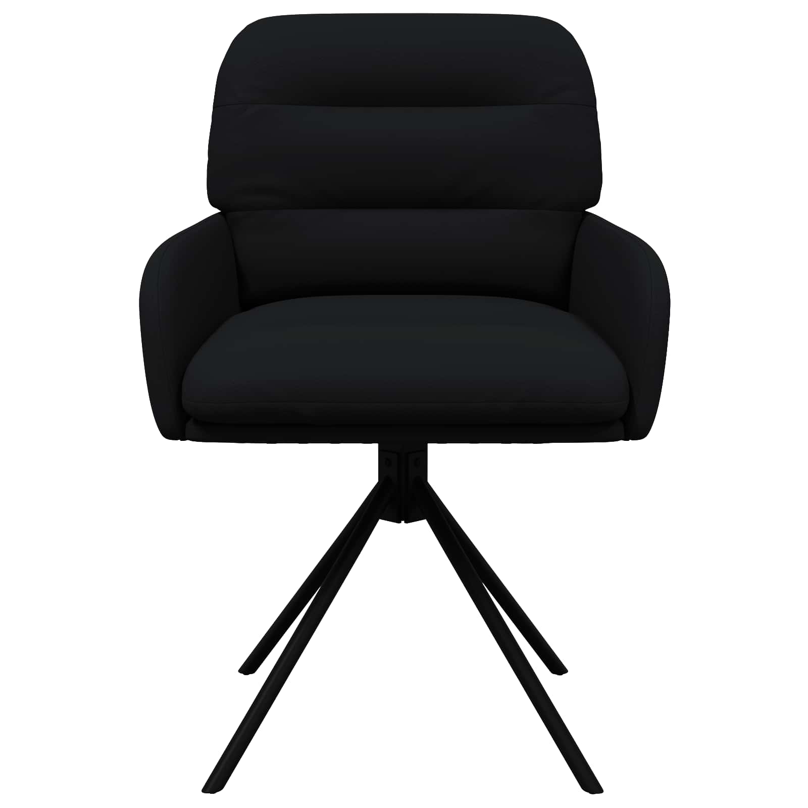 Sukamos valgomojo kėdės 6 pcs Dirbtinė oda Juoda