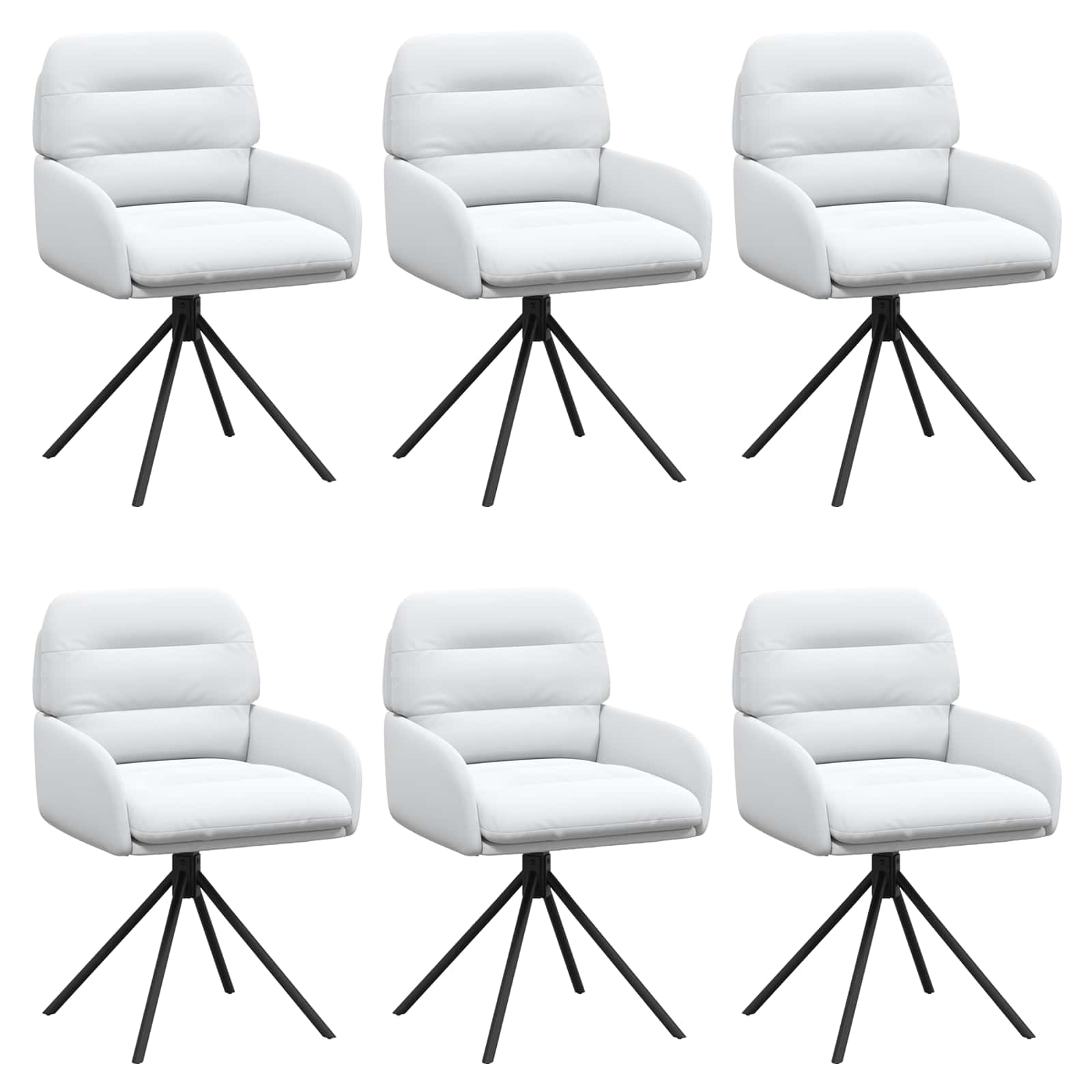 Sukamos valgomojo kėdės 6 pcs Dirbtinė oda Balta
