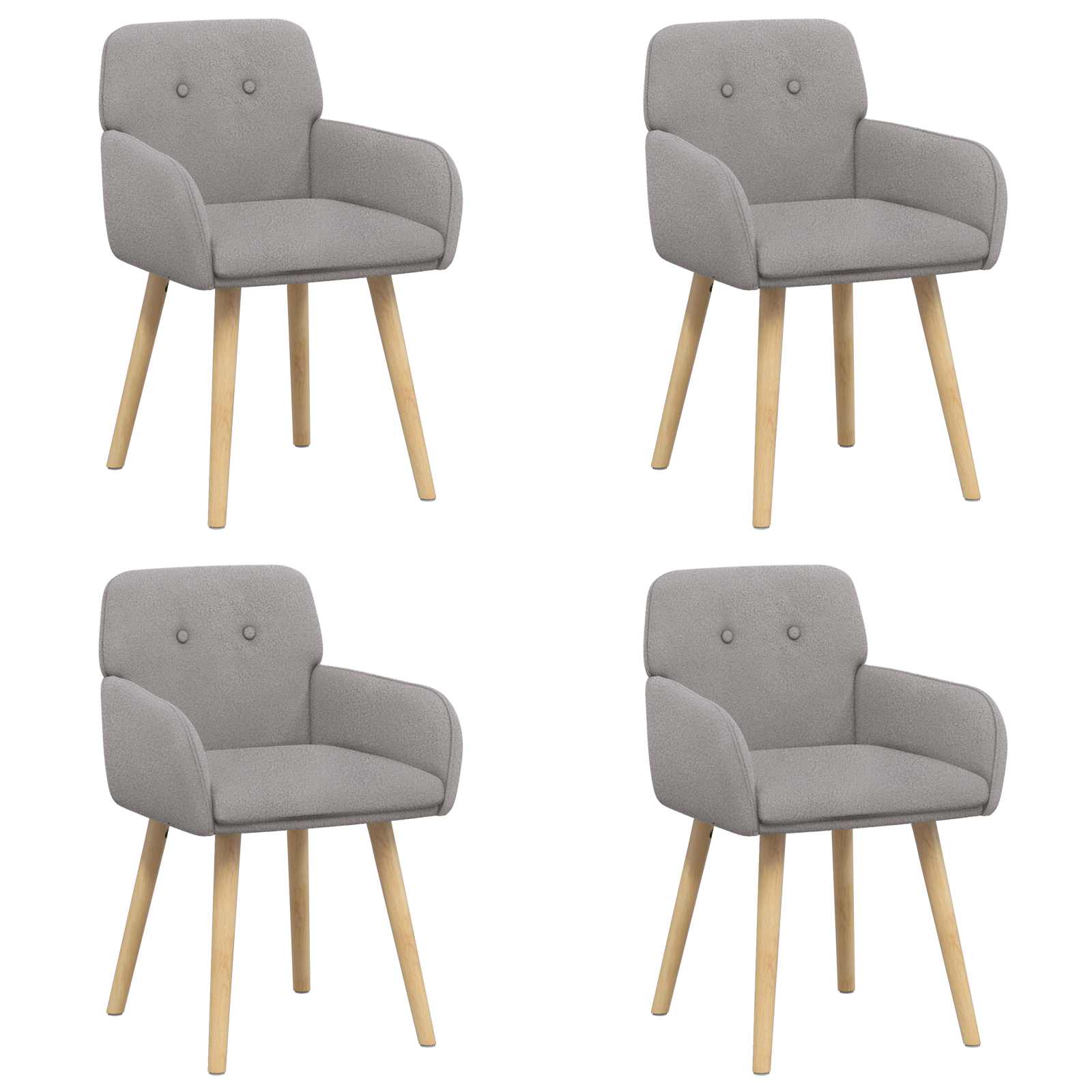 Valgomojo kėdės 4 pcs Bouclé Šviesiai pilka 59 x 57 x 85 cm