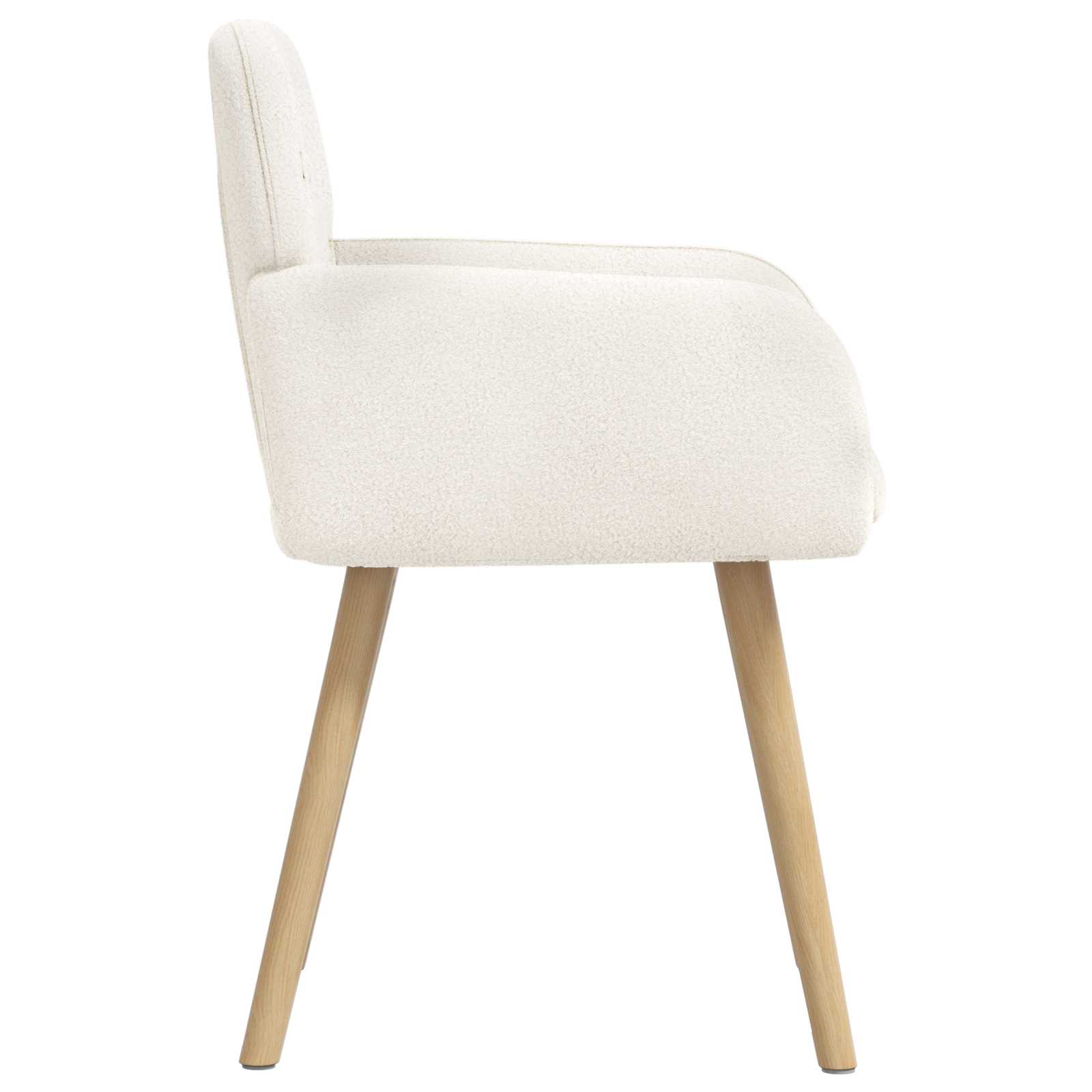 Valgomojo kėdės 4 pcs Bouclé Kreminė 59 x 57 x 85 cm