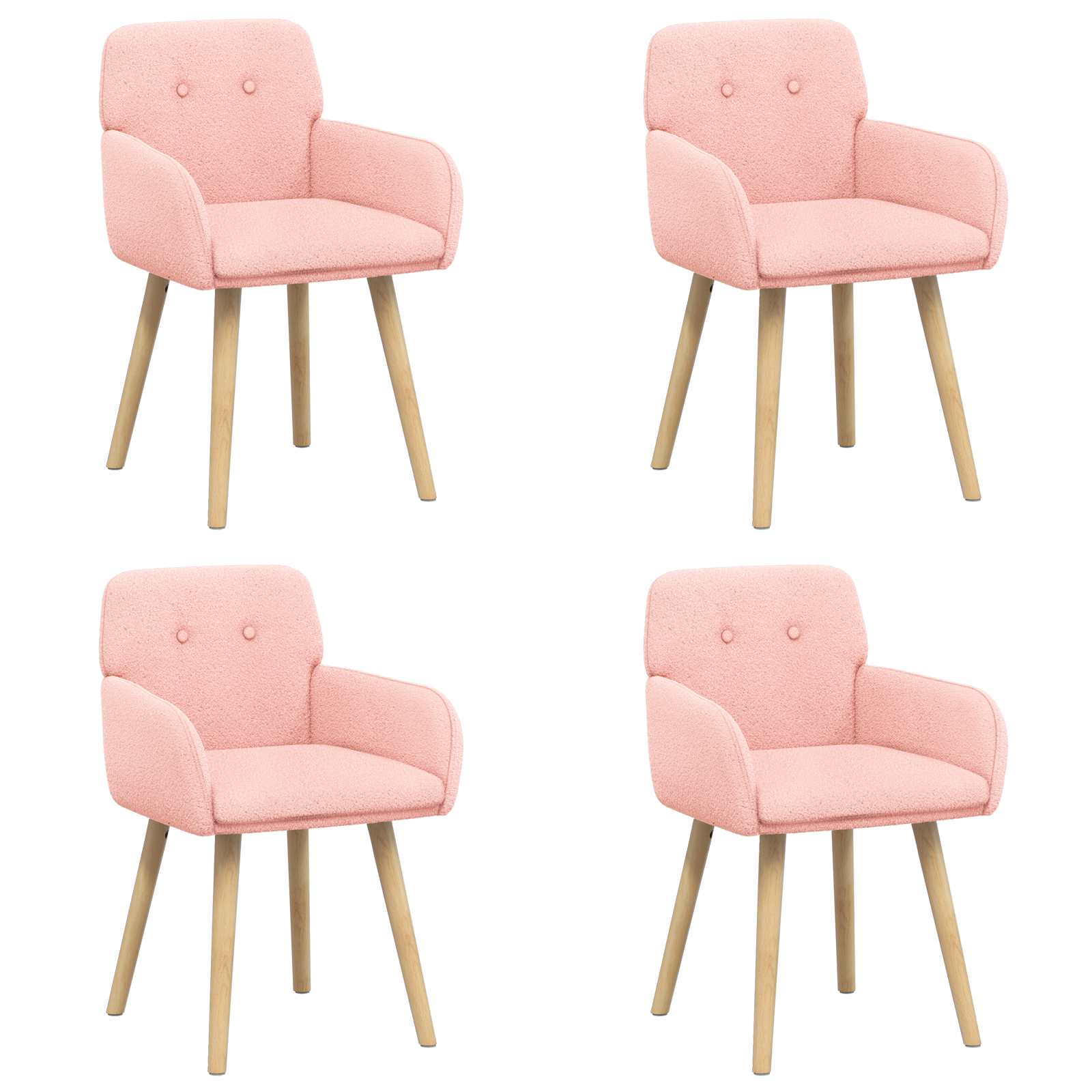 Valgomojo kėdės 4 pcs Bouclé Rožinė 59 x 57 x 85 cm