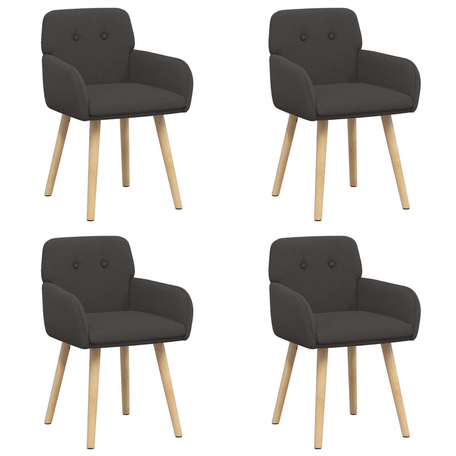 Valgomojo kėdės 4 pcs Bouclé Tamsiai pilka 59 x 57 x 85 cm