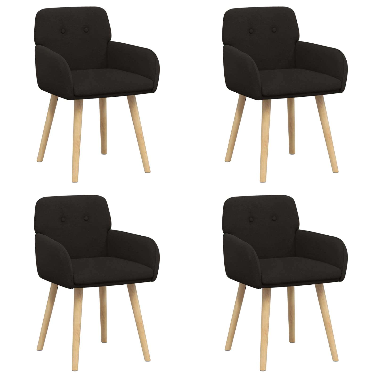 Valgomojo kėdės 4 pcs Bouclé Juoda 59 x 57 x 85 cm