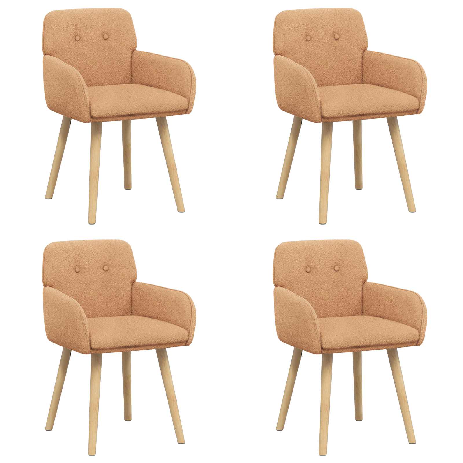 Valgomojo kėdės 4 pcs Bouclé Smėlio 59 x 57 x 85 cm