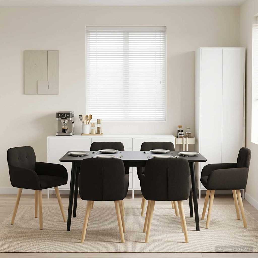 Valgomojo kėdės 6 pcs Bouclé Juoda 59 x 57 x 85 cm