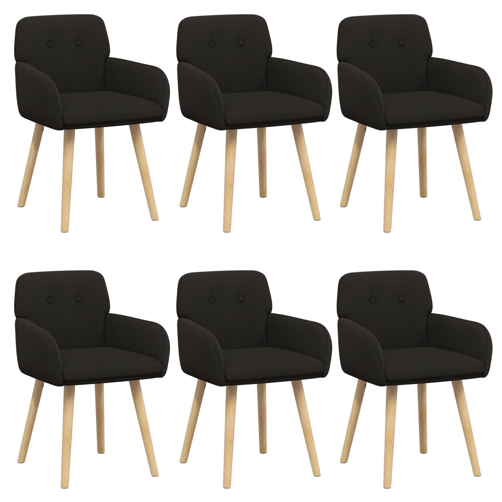 Valgomojo kėdės 6 pcs Bouclé Juoda 59 x 57 x 85 cm
