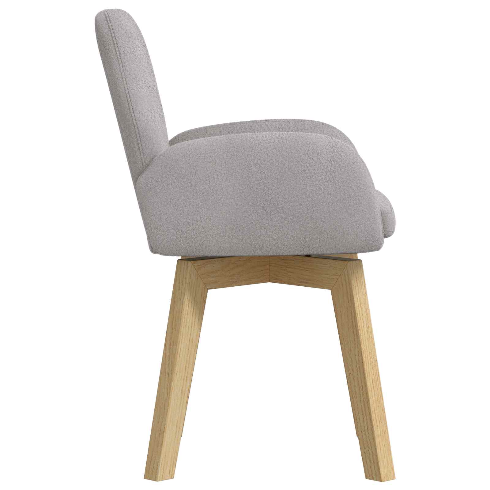 Sukamos valgomojo kėdės 4 pcs Bouclé Šviesiai pilka